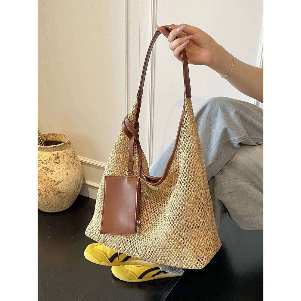 Designer Bag Large Capaci Commuter St Woven Tote Women's Summer New Single Oulder Vaion Beach Holiday Entanglement Bag