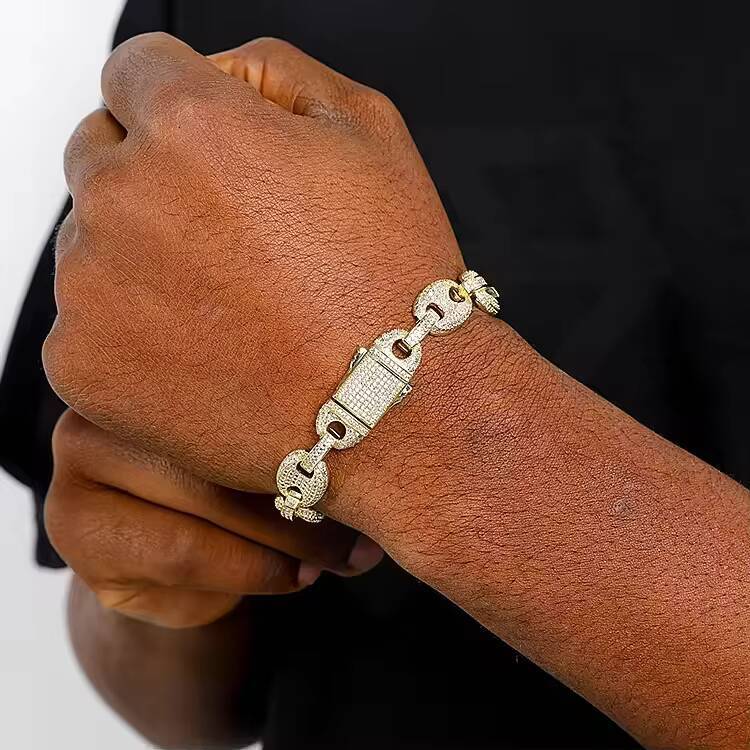 Top Ice Hip Hop Jewelry 12MM Cuban Chain Bracelets Necklace for Men for Wedding or Gift