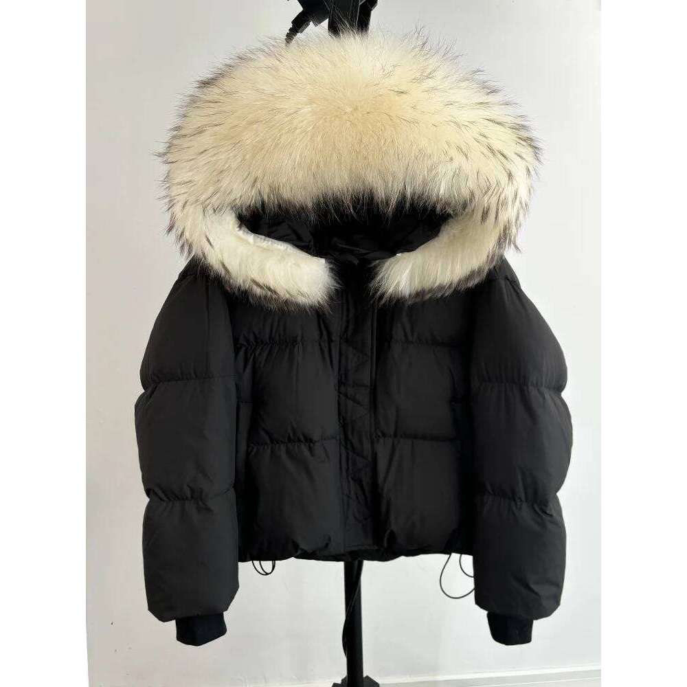 Lagabogy 2025 Real Raccoon Fur Puffer Jacket Women Hooded Winter 90% Duck Down Coat Thicken Waterproof Female Parka Snow Outwear