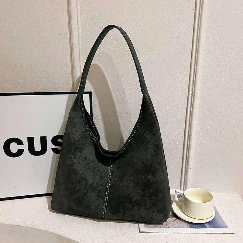 New popular women's large capacity versatile shoulder retro frosted bucket tote bag