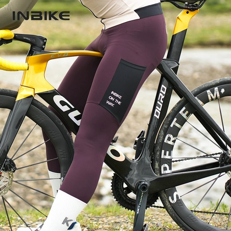 INBIKE Winter Cycling Bib Pants Thermal Fleece Mens MTB Cycling Clothing 3D Padded Cold Weather Bike Bib Tights Legging Clothes 250911