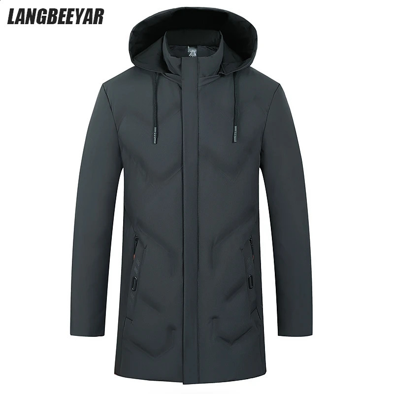 Top Grade ner Men Parka Jacket Thick Casual Fashion Long Windbreaker Hooded Bubble Coats Mens Clothes 250911