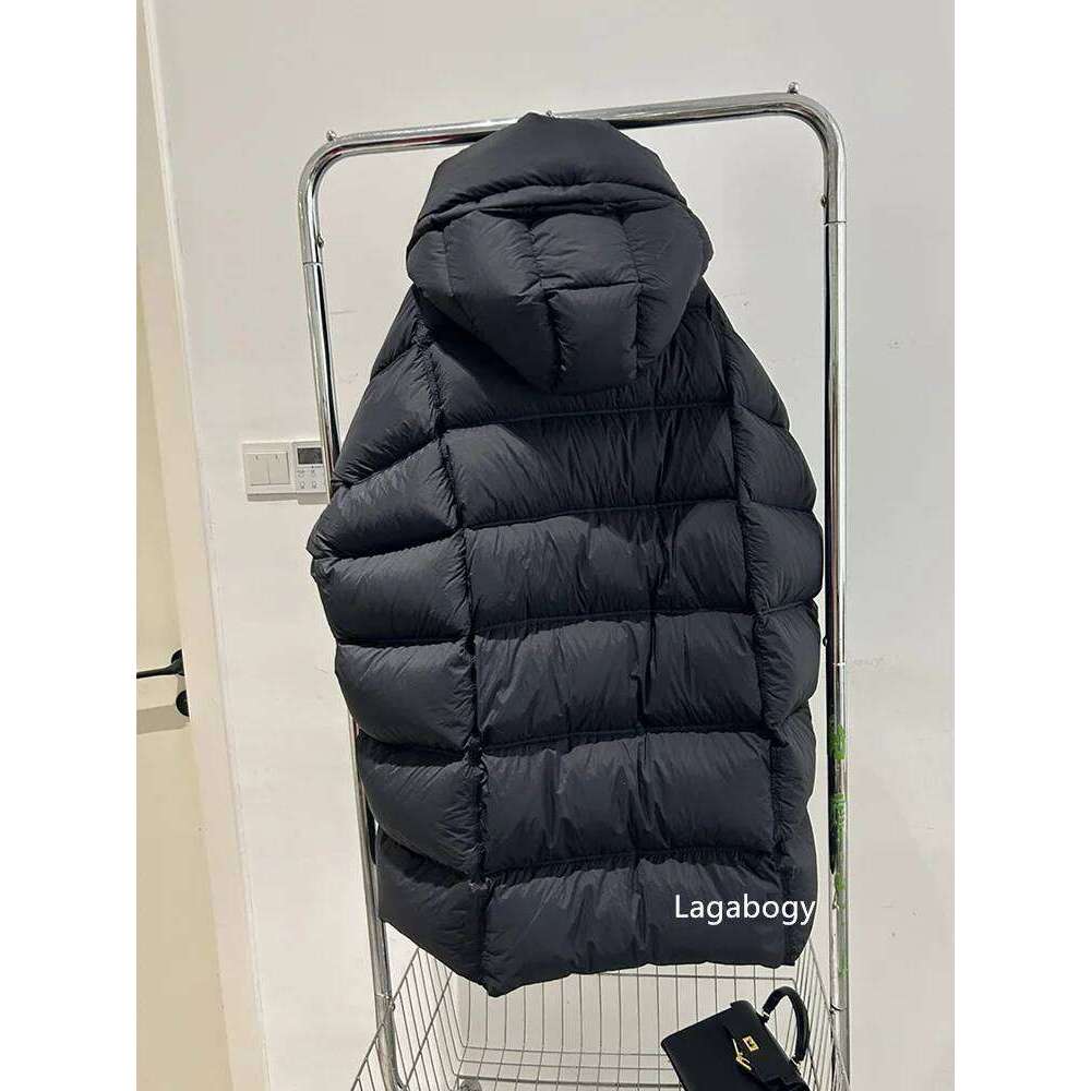 Lagabogy 2025 Women White Duck Down Jacket Mid-Long Cocoon Thickened Hooded Loose Korean Version Bread Puffer Coat Warm Outwear