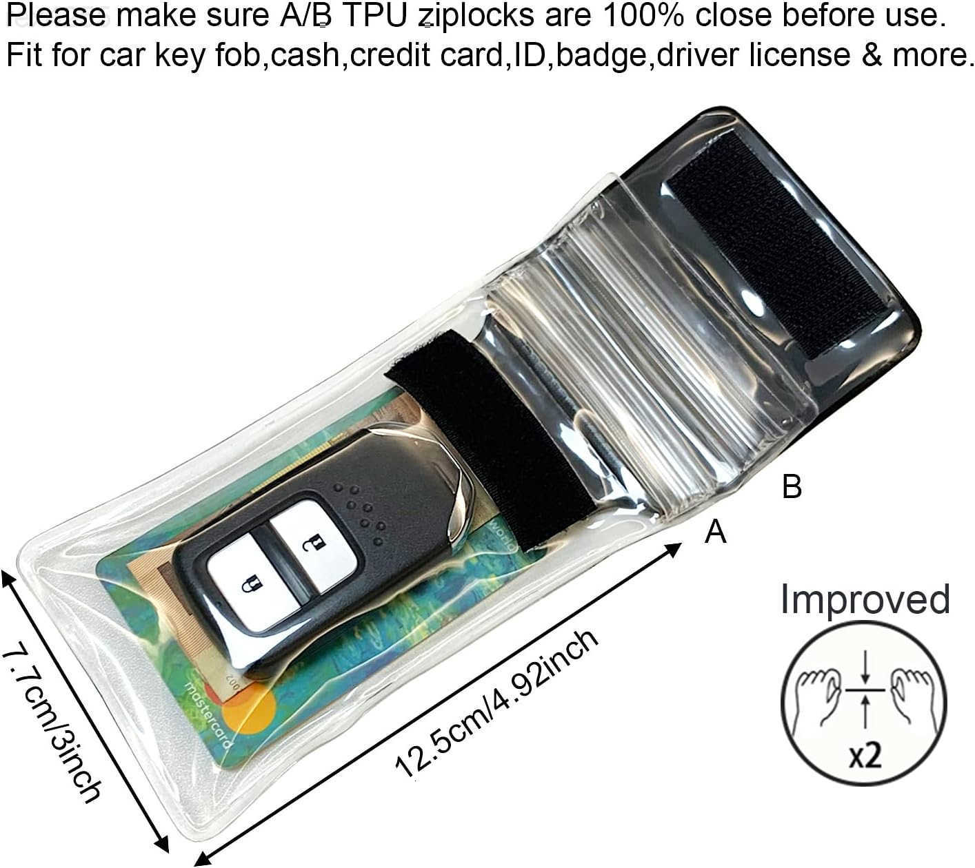 Waterproof Car Key FOB Case Waterproof Wallet Waterproof Holder Pouch For Key ID Badge Credit Card MoneyBlackW250911
