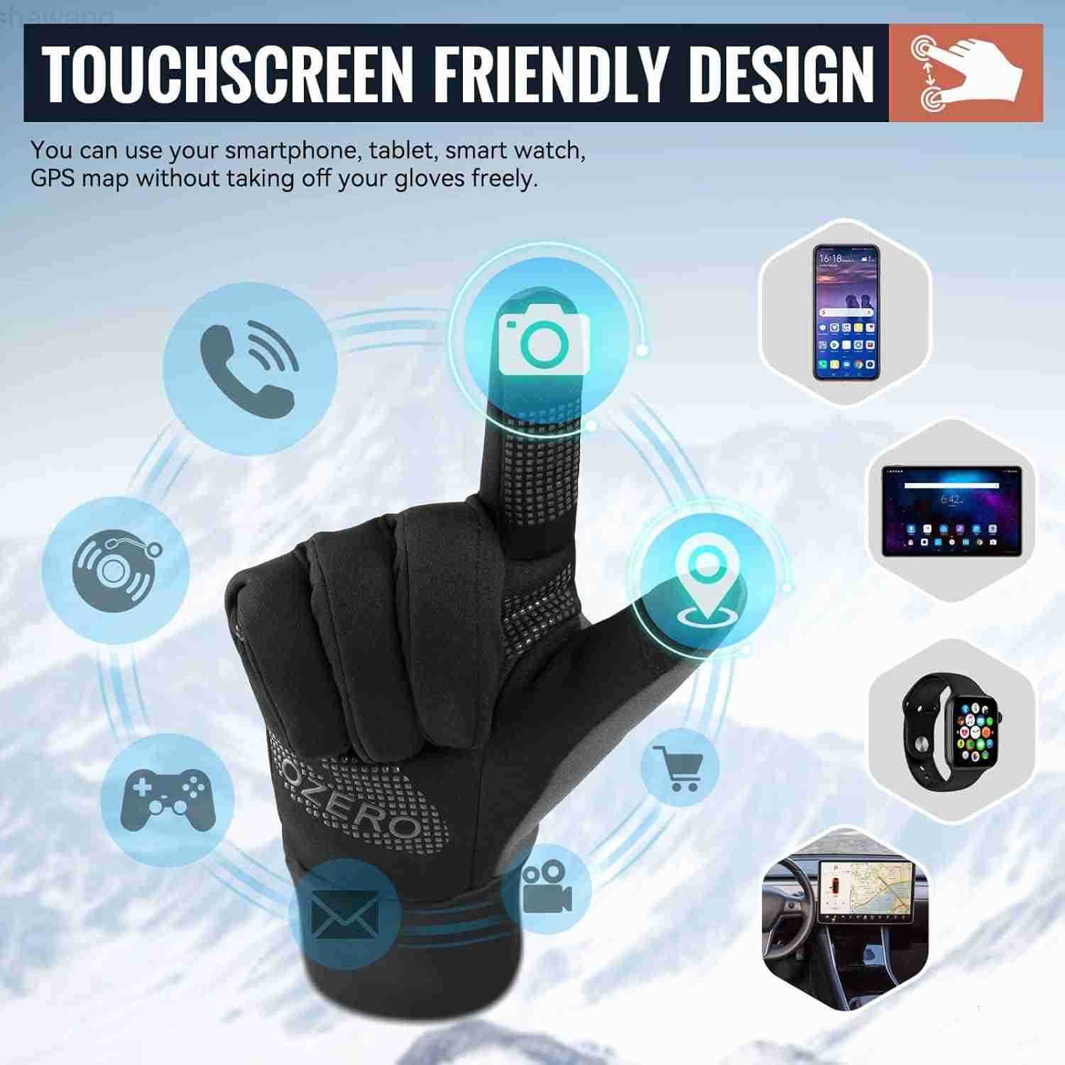 Winter Gloves for Women Touchscreen AntiSlip Palm Windproof Thermal Cycling Glove for Texting Hiking Driving RunningW250911