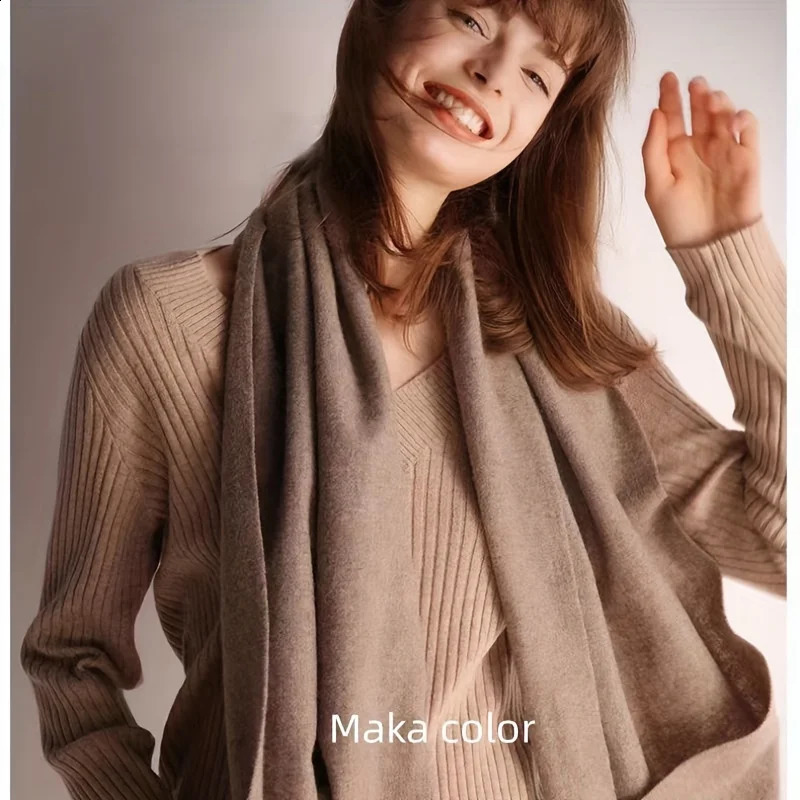 Winter Cashmere Solid Color Pashmina Tassel Scarf Cold Weather Scarves Wraps Women Girls Her Thicken Warm Shawl Wrap 250909