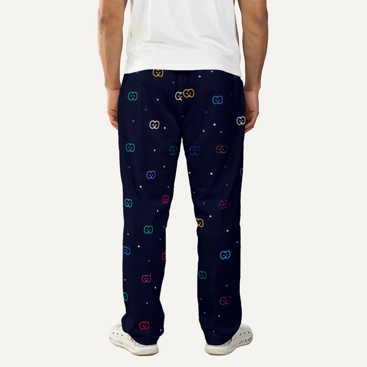 DHgatepod Men's All-Over Print Sleep Pants - Soft Milk Silk Fleece, Breathable Lounge Pants with Elastic Waistband for Home Comfort