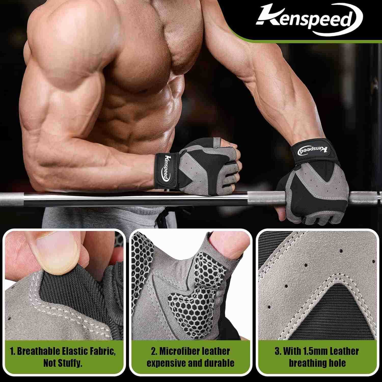 Workout Gloves Gym Gloves for Men and Women Weight Lifting Gloves with Wrist Support Full Palm Protection Breathable for Trainning Cycling Pullups Row