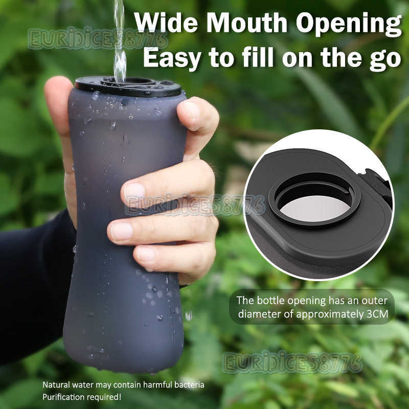Outdoor Cycling Sports Food Grade Water Bottle Folding Water Bottle Compact Large Capacity Portable Lightweight H250911