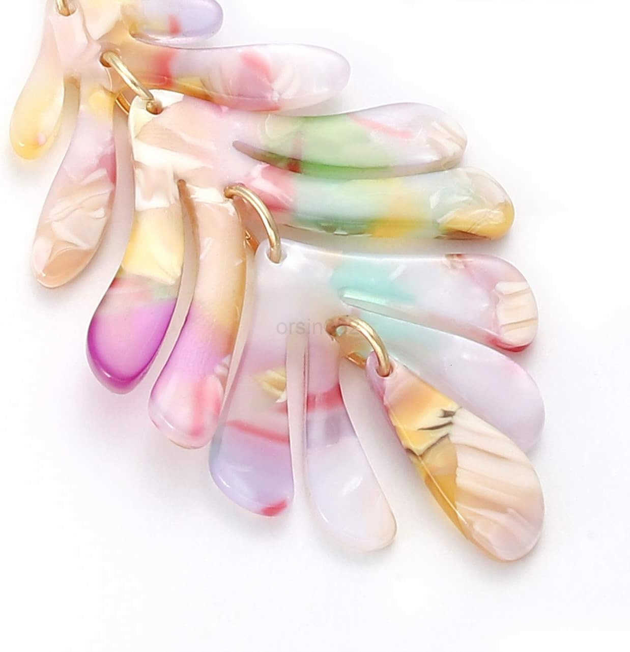 Pendant necklace Earrings Long Statement Leaf Charm Necklace Tortoise Resin Palm Leaf Earrings Fashion Necklaces Earrings for WomenW250911