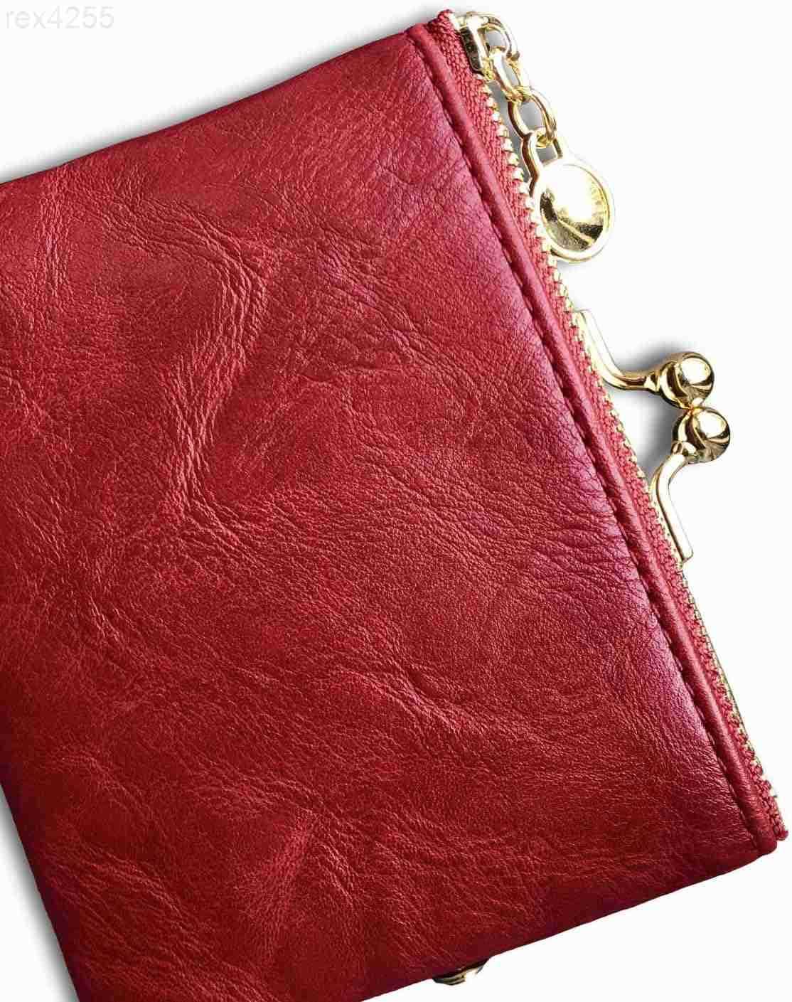 Womens Wallet RFID Small Compact Bifold Leather Vintage WalletLadies Coin Purse with Zipper and Kiss LockW250911