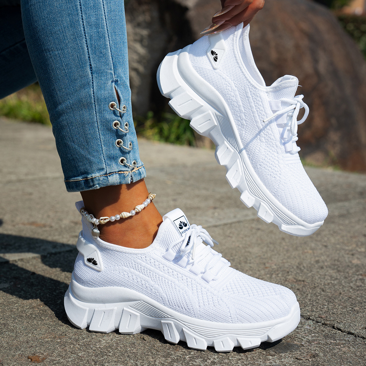 Autumn new designer shoes for women lightweight and breathable dad shoes plus size women's shoes breathable sports shoes