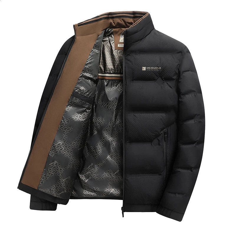 2026 Winter Selling Parka Men Windproof Cottonpadded Casual Thickened Solid Color Jacket Stand Collar Coat 250911