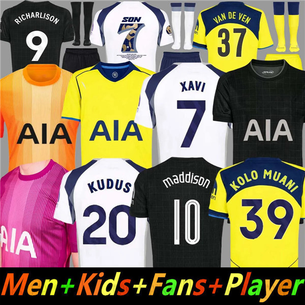 25 26 SON XAVI RICHARLISON FINAL Soccer Jerseys KOLO MUANI Kudus 2025 2026 J.PALHINHA AWAY Football shirt VICARIO KULUSEVSKI SOLANKE Johnson third Men KIDS kit 7
