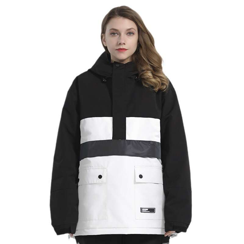 Double-Board Reflective Warm Waterproof Glow-In-The-Dark Ski Hoodie Single-Board Color Matching Snow Suit