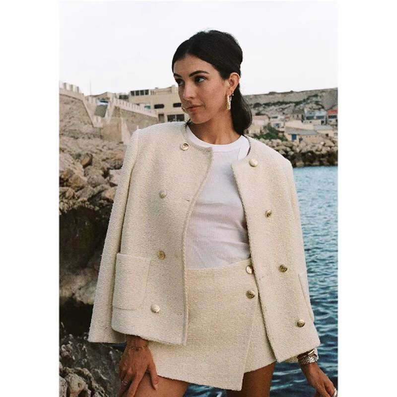 DHEssentials 2025 Fashion Small Chanel Style Suit Jacket X5018 Jacquard Short Skirt Pants X5019