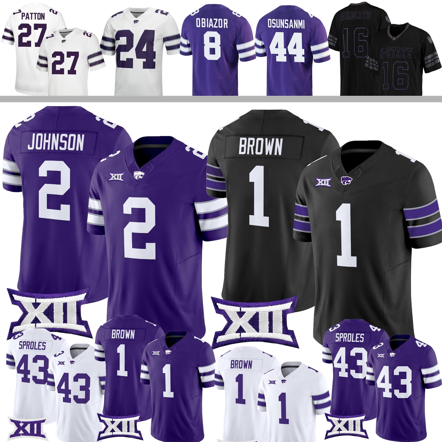 Kansas State Wildcats Football Jersey College Johnson Jayce Brown DeVon Rice Chiddi Obiazor Osunsanmi Bradley Edwards Rich Purnell Stufflebean Sproles Nelson