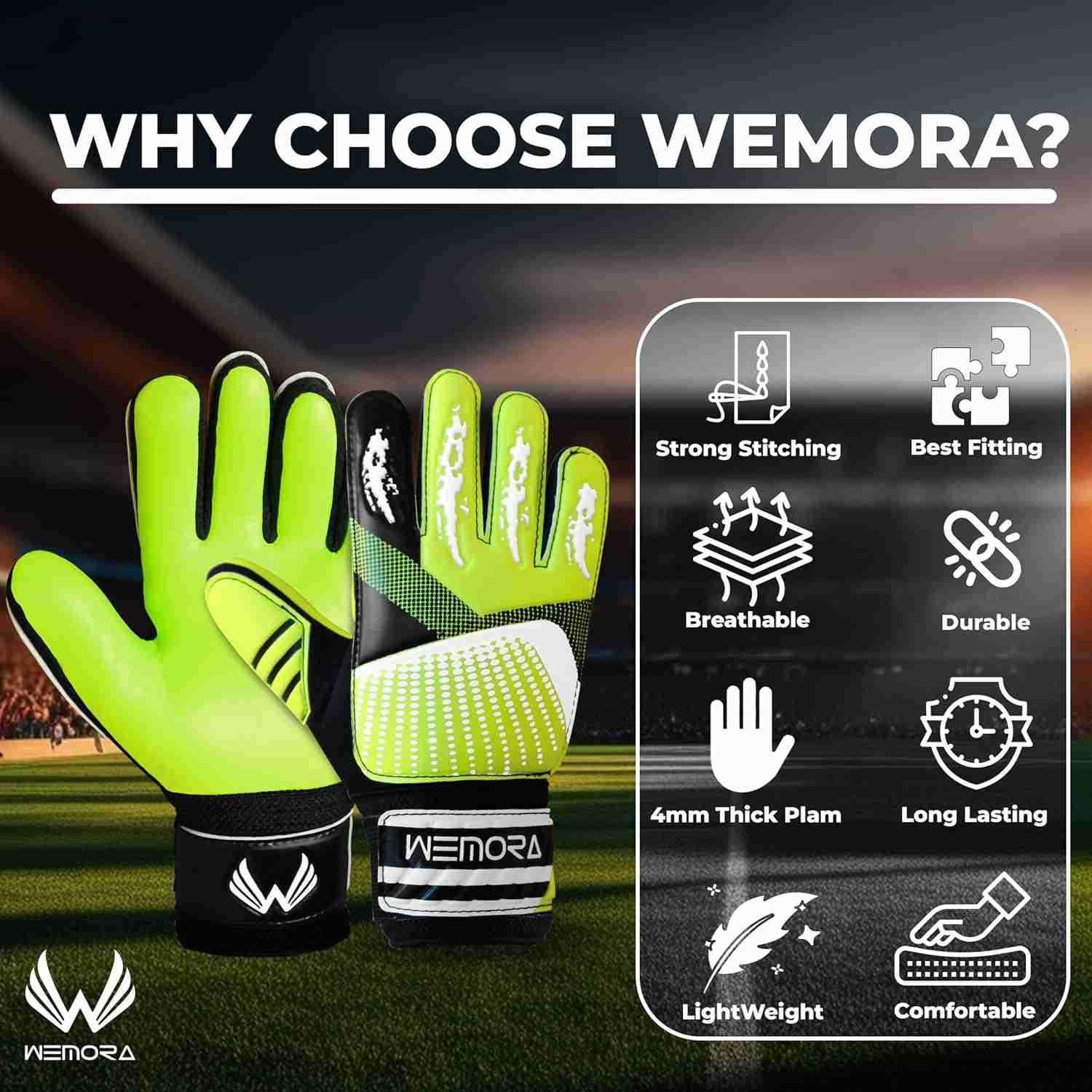 Goalie Gloves for Kids Youth Junior Boys 4mm Anti Slip Strong Grips Palm Football Goalkeeper GlovesW250911