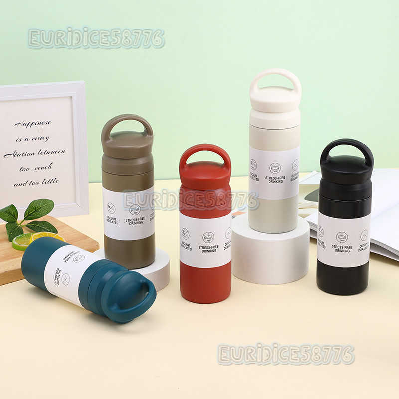 Minimalist Element Cup Handle 304 Stainless Steel Insulated Cup Frosted Doublelayer Men and Women Water Cup H250911