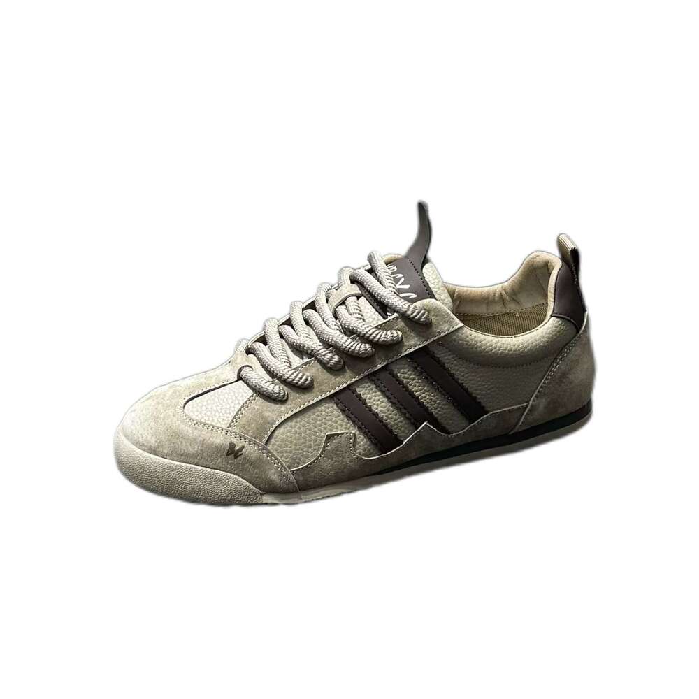 Sneakers 2025 Spring Leather Casual Trendy Versatile Soft Sole Forrest Gump Men's Lace-up Low-top Shoes
