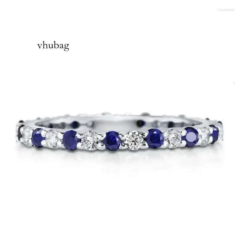 Cluster Rings Models Sterling Sier Sapphire Ruby Emerald Created Moissanite Gemstone Wedding Engagement Romantic Fine Jewelry