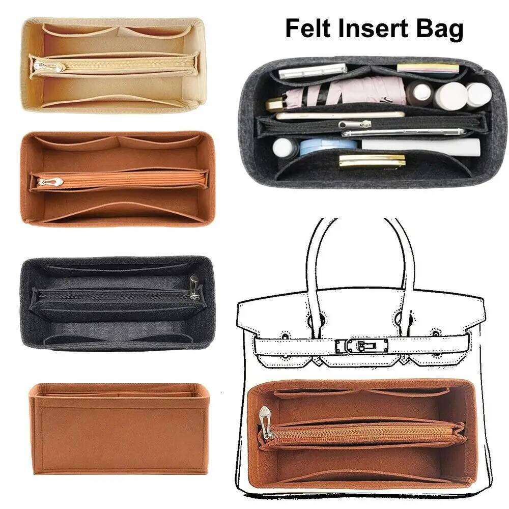 Multi-Pocket Organizer Accessories for Birkin25/30/35 Inner Storage Felt Handbag Insert Liner Bag