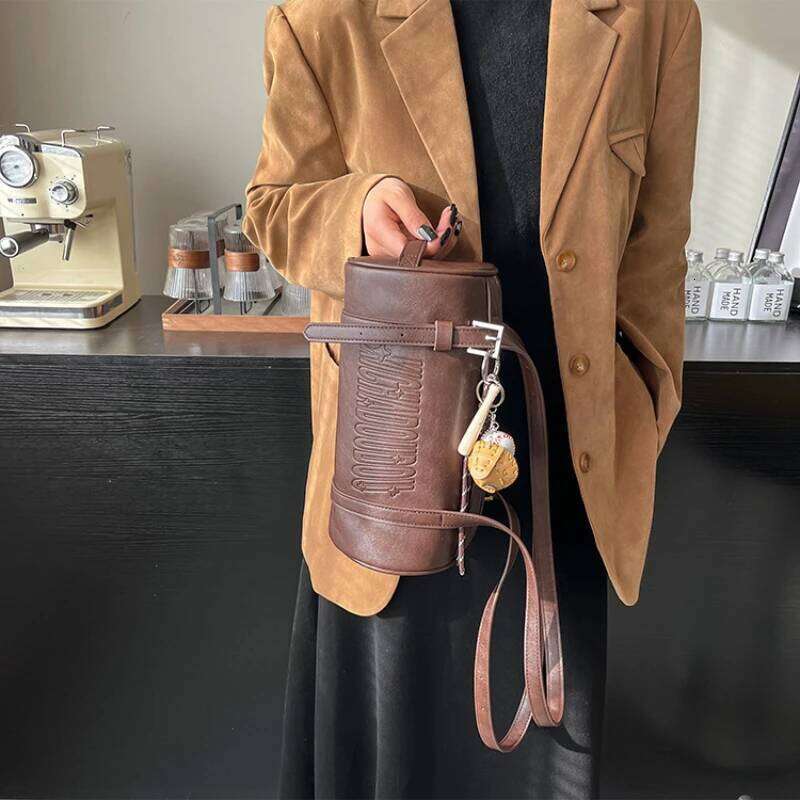 Cross Body Bag Multifunctional Cylinder Shaped Shoulder Bags For Women Latest Designer Handbags With Pendant Clutch Purse