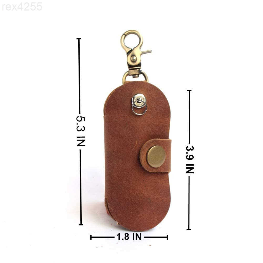 Version of Simple Multifunctional Leather Key Organizer Door Key Car Key Case Handcrafted Key Holder with KeyringW250911