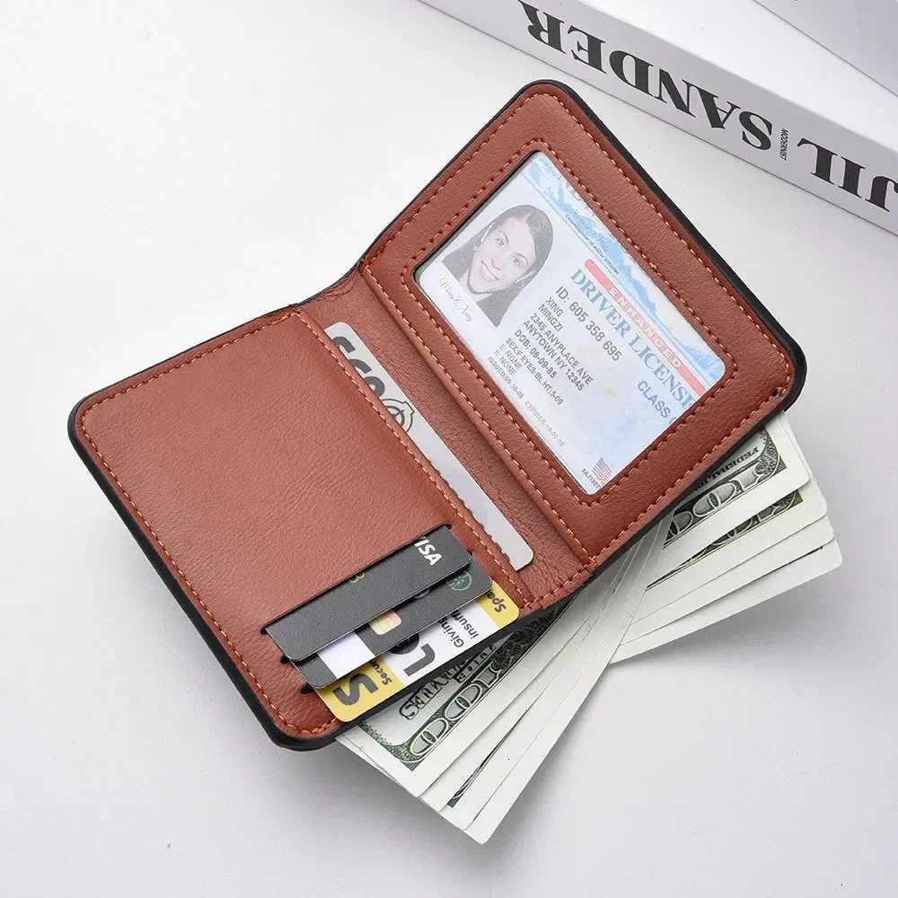 1Pc New Ultrathin Mini Soft PU Leather Credit Card Wallet Holder Short Vertical High Quality Mens Small Short Wallets Purse W250911