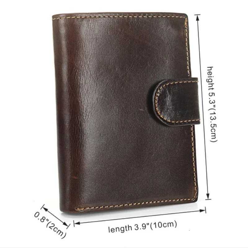 New Men Wallet Cowhide Genuine Leather Wallets Coin Purse Clutch Hasp Open Top Quality Retro Short Wallet Multi Cards Slots W250911