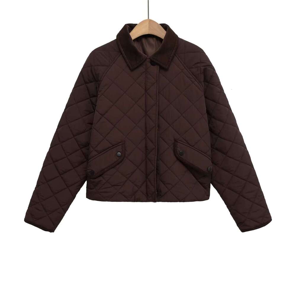 DHEssentials Z Style 2025 New Fashionable Elegant Women's Long Sleeve Solid Color Cotton Jacket