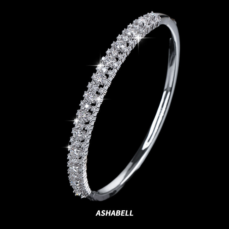 925 Sterling Silver VVS D Color GRA Full Moissanite Bracelet Women Fine Jewelry Bangles for Engagement Wedding Jewelry