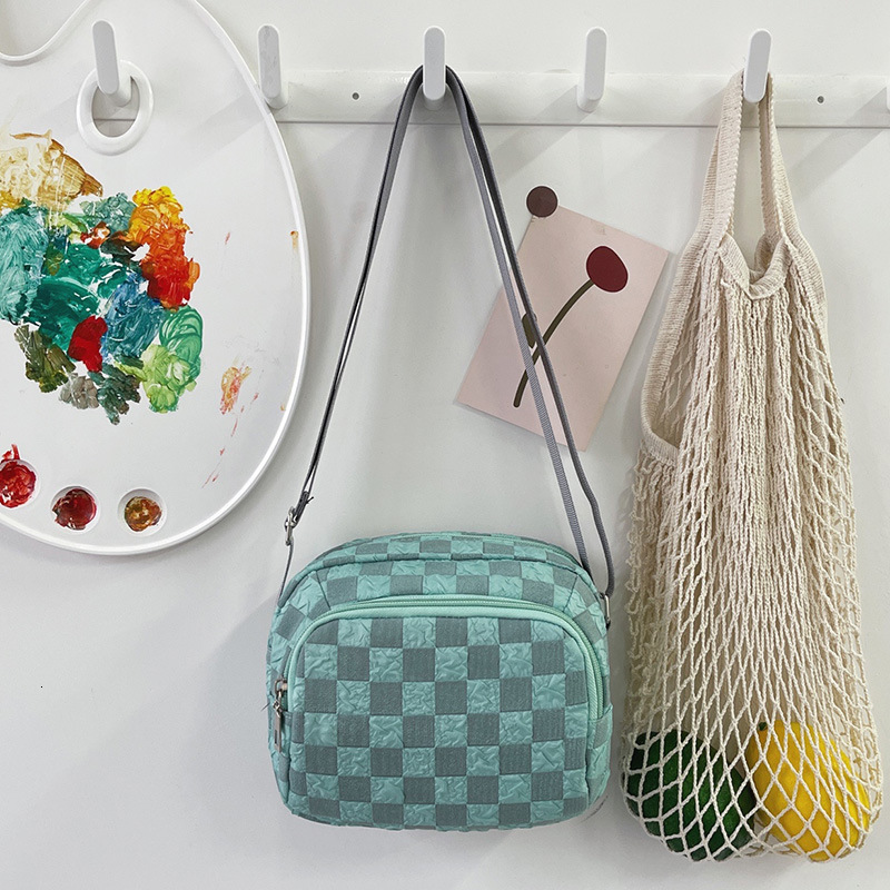 Fashion Checkerboard Small Square Bag Korean Free Shipping Style Stylish Lightweight Luxury Designer Bag Bag Shoulder Bag Outdoor Casual Versatile Cro