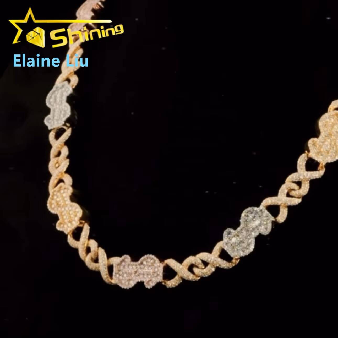 Fine Jewelry Luxury Fashion Hip Hop Cuban Link Iced Out 925 Sterling Silver Moissanite Miami Cuban Link Chain Necklace