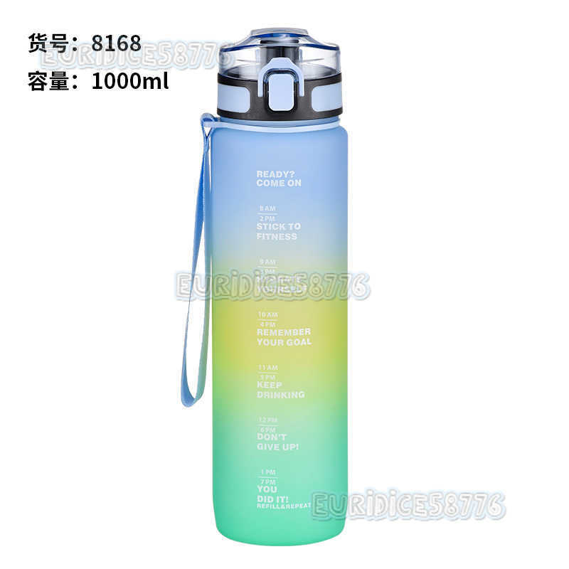 Single Drink Plastic Cup New Gradient Sandblasting Large Capacity 1l Water Bottle Direct Drinking Space Cup H250911