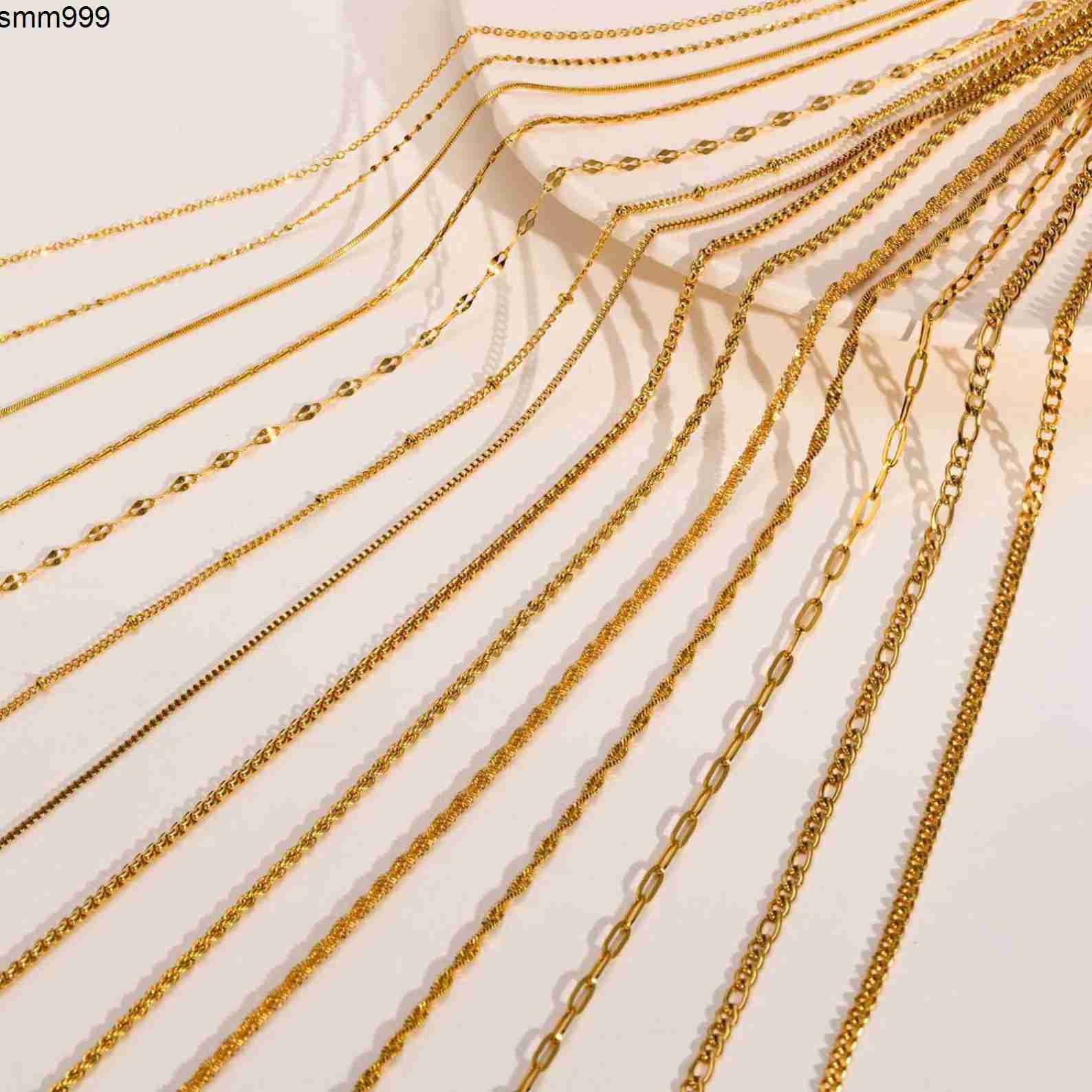 Non Tarnish Fashion Jewelry Stainless Steel Cuban Link Chain 18k Gold Plated Rope Snake Chain Necklace for Man Women