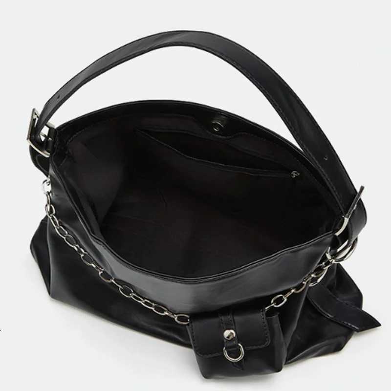 Black Womens Shoulder Bags Large Capacity PU Chain Crossbody Bag With A Small Wallet Bag For Female Z250911