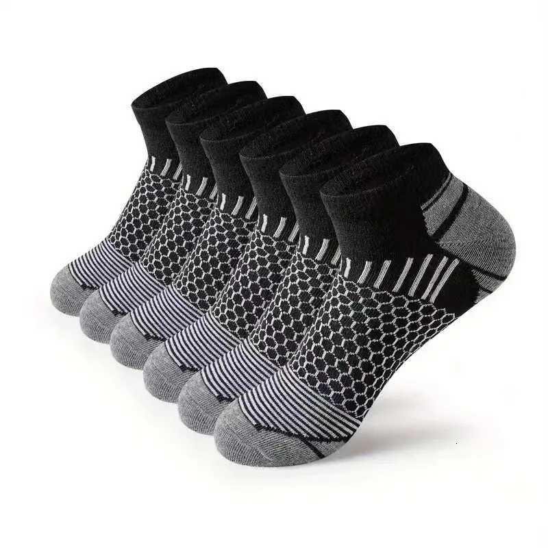 Sports socks Mens summer outdoor running fitness socks Deodorant sweatabsorbing breathable short boat socks 5 pairs D250911