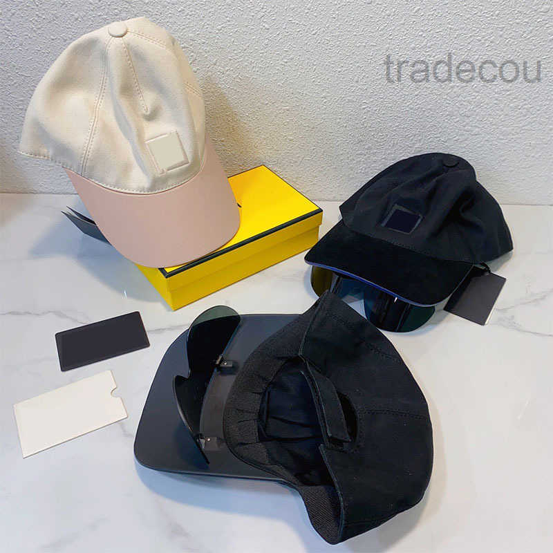 Fashion designer baseball cap with sunglasses mens and womens outdoor UV400 resistant hats high quality sunglasses with packaging box