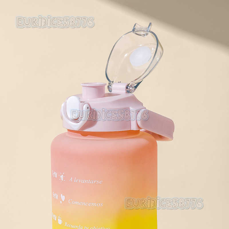 Sports Water Bottle Summer Large Capacity Cup for Men and Women Students Outdoor Portable Celebrity Style Water Bottle H250911