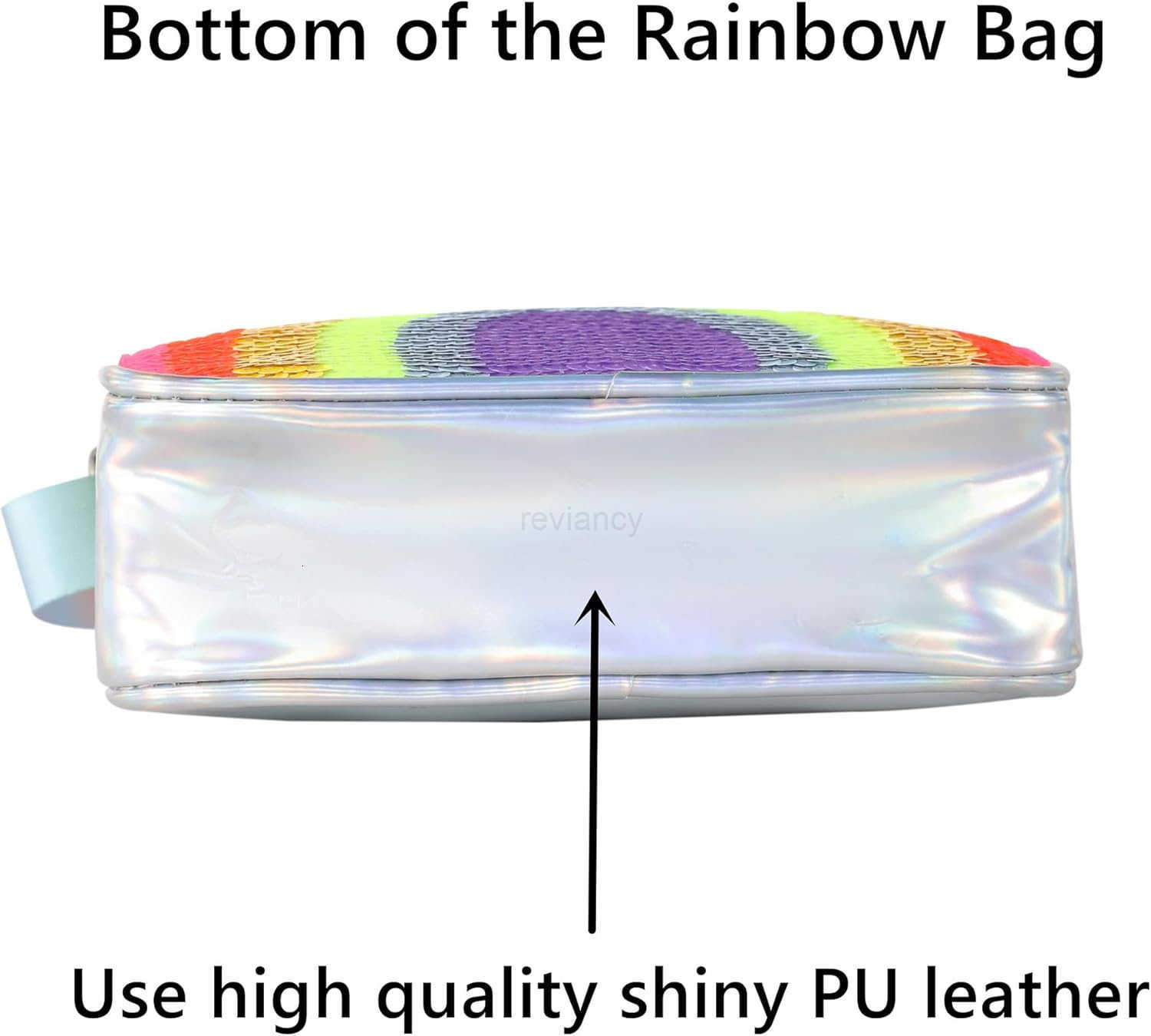 Girls Crossbody Bag Trendy Rainbow Purse with Multiple Compartments for Toddlers to TeensW250911