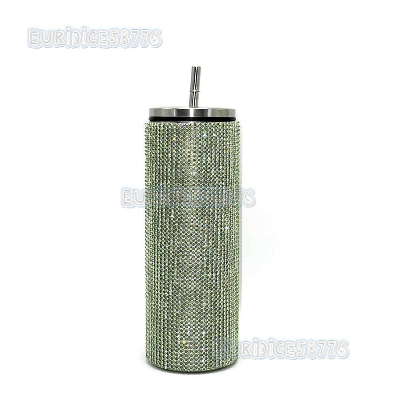 20oz Straight Cup with Rhinestones Insulated Stainless Steel Straw Cup Coffee Cup H250911