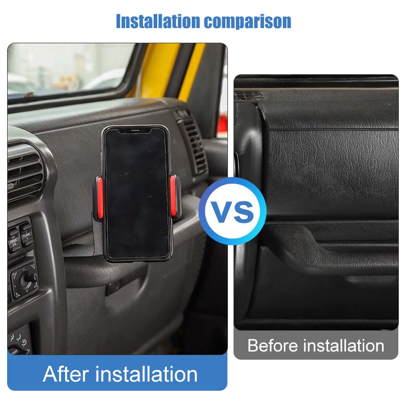 Car Walkie-Talkie Stand + Mobile Phone Holder For Jeep Wrangler TJ 1997-2006 Interior Decoration Accessories