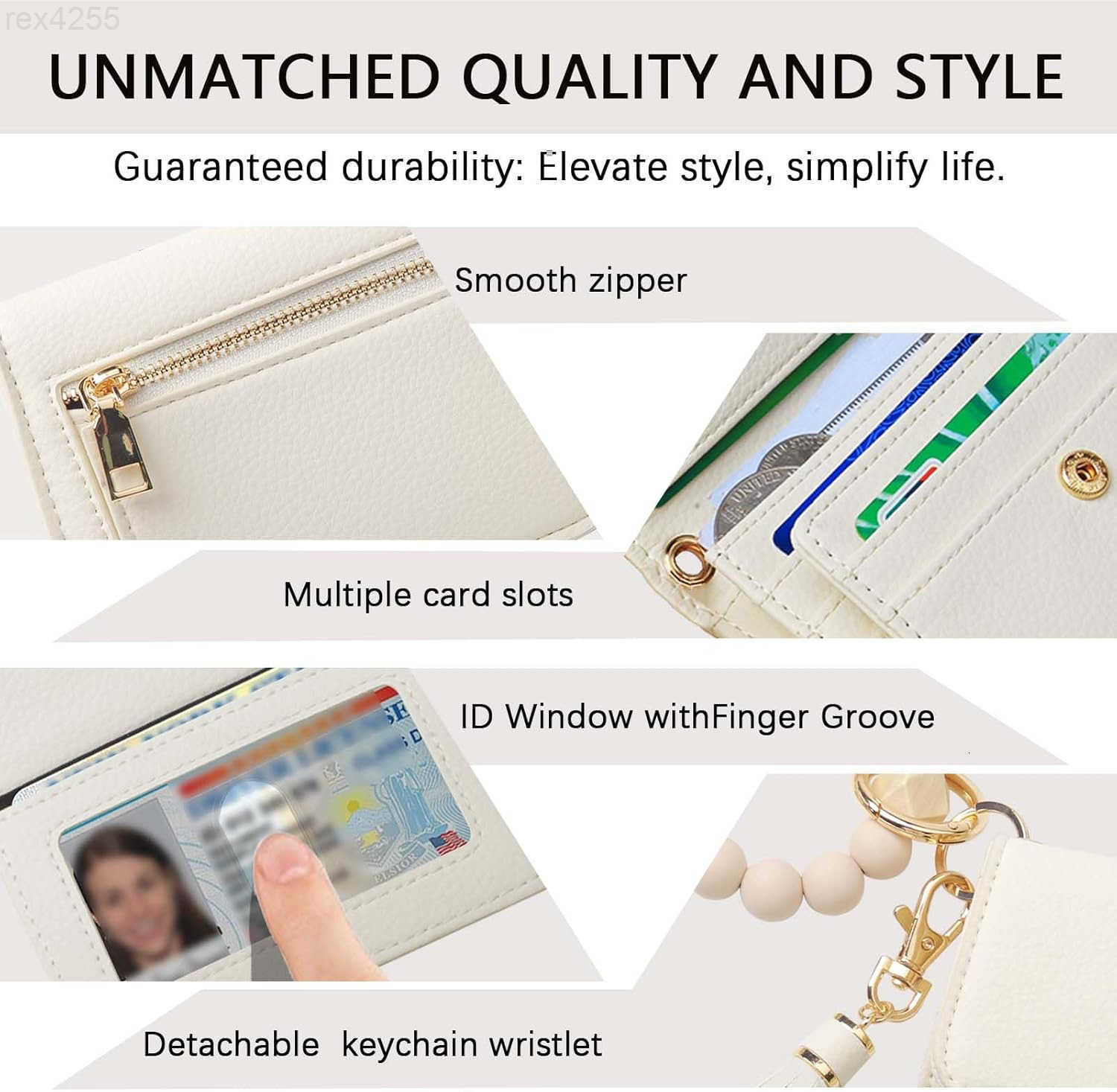 Wallet RFID Wristlet Wallets for WomenSmall Wallets Woman Key Chain Wallet with Coin Pocket and Id WindowW250911