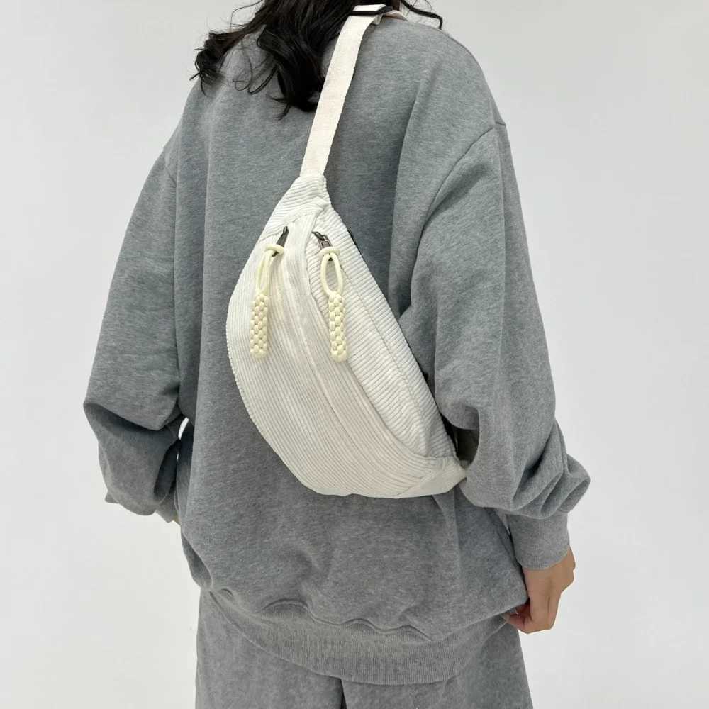 Casual Corduroy Belt Bags for Women Fashion Fanny Pack Female Banana Waist Bag Hip Purse Shoulder Crossbody Chest Bag Pocket Z250911