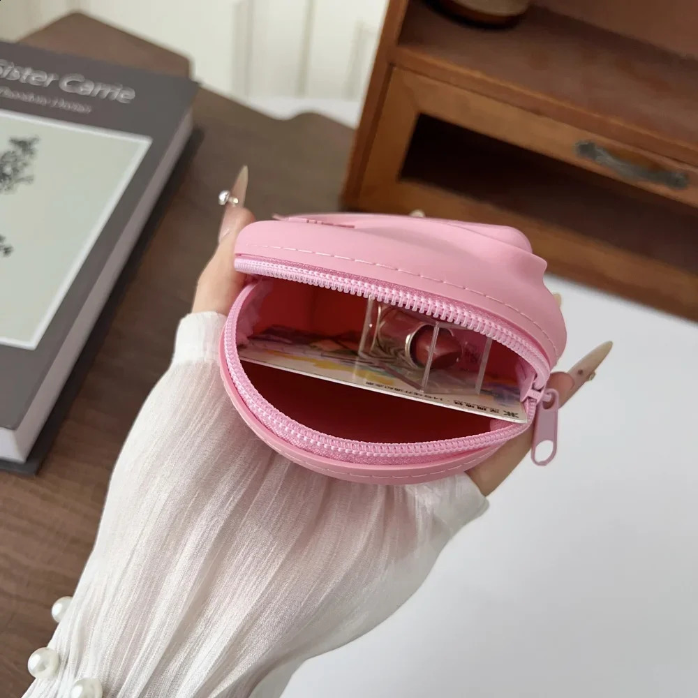 Lip Gloss Bag Cosmetic Mirror Organizer Coin Purse Lipstick Lip Glaze Organizer Storage Bag Toast Ribbon Espresso Lip Balm 250910