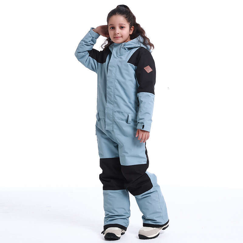 New Children's Ski One-Piece Girls' Color Waterproof Windproof Warm Single And Double Board Suit Snow Pants Boy