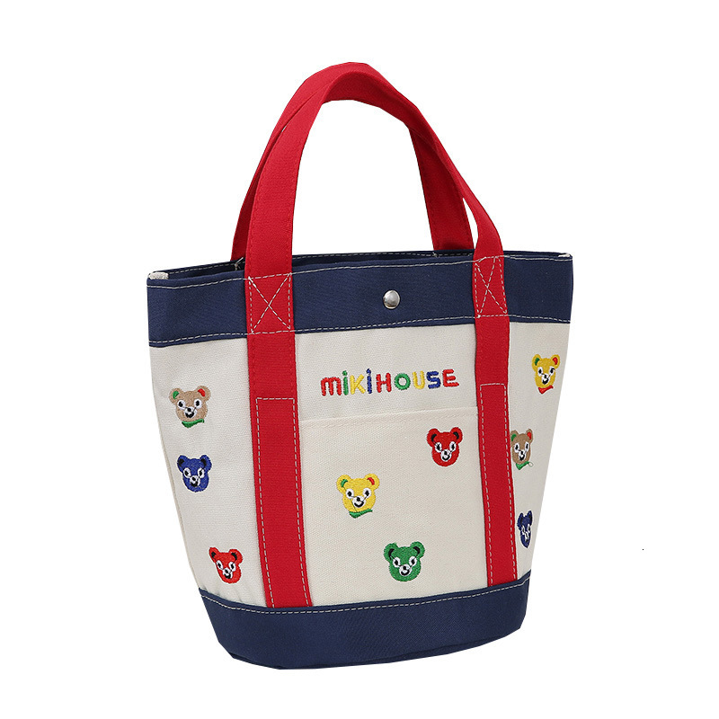Canvas Bag Portable Small Bag Handbag Bucket Bag Lunch Box Bento Free Shipping Bag Miscellaneous Items Outdoor Mommy Handheld Luxury Bag Stroller Desi