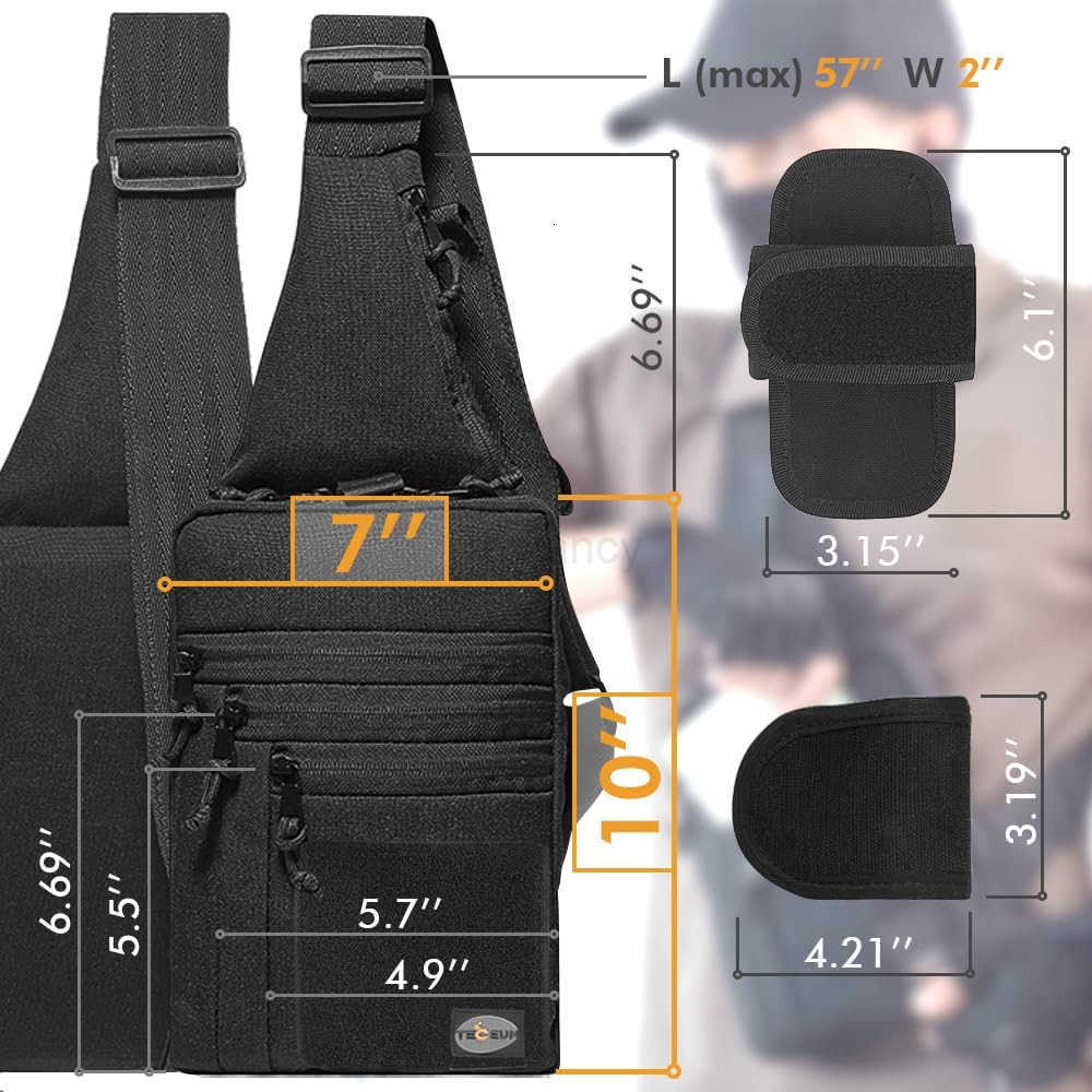 Tactical Compact Sling Bag CCW for Everyday 10 Styles Shoulder EDC Crossbody Bag for Concealed Carry of HandgunW250911