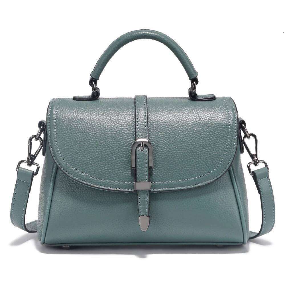 Zency Women S Genuine Leather Top Handle Bag Simple Fashion Beige Shoulder Crossbody Small Handbag Satchels For Daily Shoppers